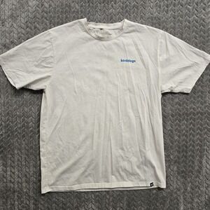 Birddogs T‎ Shirt Men's XL White Blue Casual Crewneck Paisley Birds Logo